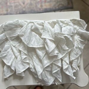 Free People White Ruffle Tube Top